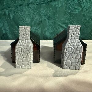 EMPTY - 2 Vintage Avon Homestead Decanters - Log Cabin Wild Country After Shave